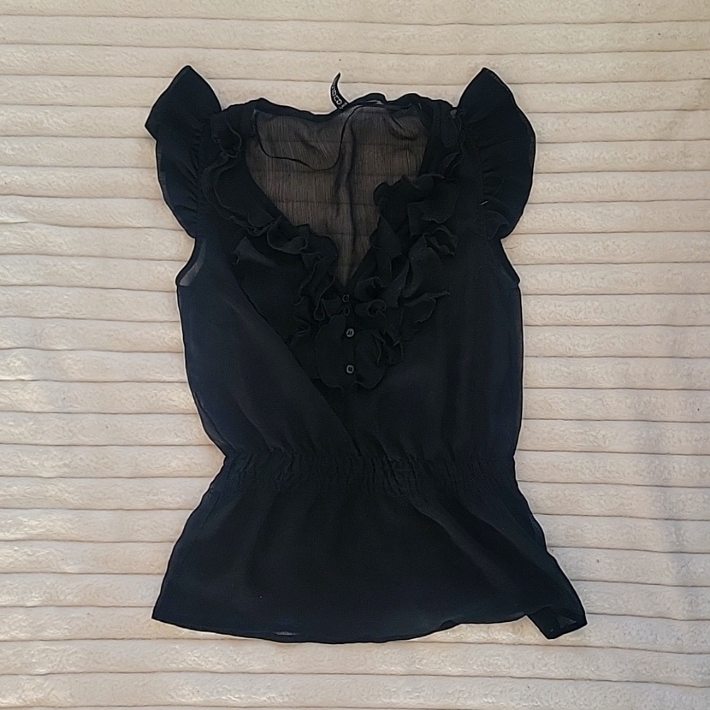 Divided sheer top
